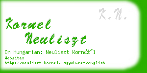 kornel neuliszt business card